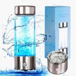 Hydrogen Water Bottle,Portable Hydrogen Water Generator Machine, Improve Water in 3 Minutes Quick Electrolysis, Suitable for Home, Office, Travel, Daily Drinking (Silver)