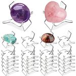 (24 PCS）Display Stand,Acrylic Rock Display stands,Clear Display Easel Stands Pedestal for Crystal Geodes Rock Mineral Agate Fossil Coral crystal/gemstone Small Collectibles Display Stands (Medium)