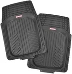 Motor Trend FlexTough Plus-2 Piece Front Car Floor Mats- Black Contour Liners-Deep Dish Heavy Duty Rubber Floor Mats for Car SUV Truck & Van-All Weather Protection, Universal Trim to Fit