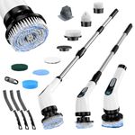 848 Store Powerful Electric Spin Scrubber — 3000mAh Cordless Bathroom Scrubber with 2 Adjustable Speeds + 1 Wall Hanger + 3 Crevice Tools — Ideal for Showers, Tubs, Floors, Tile & Kitchen Cleaning