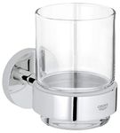 GROHE 40447001 Essentials Crystal Glass with Holder in Starlight Chrome
