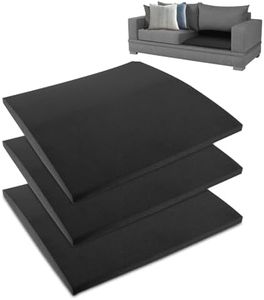 Couch Cushion Support for Sagging Seat - 3 Pack Heavy Duty Sofa Sag Repair Pads, Cuttable High-Density Foam Inserts for Furniture, Versatile Chair & Recliner Firmness Booster, Easy to Install(Black)