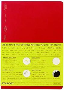 Nitoms S4105 STALOGY Notebook, A5, Squared, 365 Days Notebook, Red