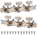 SAPHUE A set of 2 Pcs Chrome Two Hole Leg Classical Guitar Tuning Pegs Keys Tuners Machine Heads