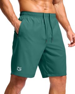 G Gradual Men's Athletic Running Shorts with Zipper Pockets Quick Dry 7"/ 5"/ 9" Workout Gym Shorts for Basketball Hiking(Rainforest Green,9M)