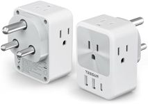 US to India Plug Adapter 2 Pack, TE