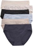 Hanes Women's ComfortFlex Fit Stretch Panties, Cooling Microfiber Underwear, 6-Pack (Colors May Vary), Assorted Bikini, Medium