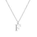 Kraven S925 Silver Initial Necklace Charm Necklace, Dainty Cubic Zirconia Letter Dainty Necklaces Jewelry Birthday Gifts for Women Girls (F)