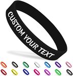 Personalized Silicone Wristbands,Custom Rubber Bracelets,Customized Text Rubber Wristbands for Events, Support, Gifts,Fundraisers, Motivation,Awareness