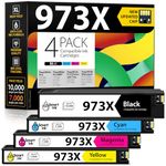 Smart Ink Compatible Ink Cartridge Replacement for HP 973X 973 (4 Pack Combo) to use with PageWide Pro 477dw 577dw 452dw 477dn 452dn 577z 552dw P55250dw Printers (Black & Cyan Magenta Yellow)