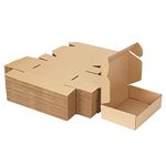 HORLIMER 50 Pack 7x5x2 Inch Small Cardboard Boxes for Posting (17.8x12.7x5.1cm), Brown Shipping Box for Mailing, Corrugated Packaging Boxes for Small Business