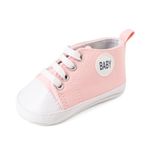 Lillypupp Unisex Soft Canvas Anti-Slip Shoes for Baby boy Girl. Light Pink High top First Walking Sneakers for Girls and Boys.