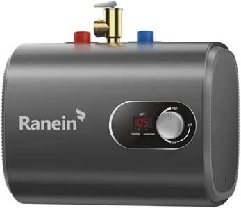 Gen II Ranein 2.5-Gallon Electric Mini-Tank Water Heater, 120V, 1440W Instant Hot Water for Point-of-Use, Quick and Easy Installation, Compact Under-Sink or RV Design, Floor Mounting