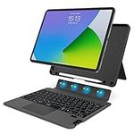 iPad Air 5th Generation Case with Keyboard,iPad Air 4th Generation Case with Keyboard with Pencil Holder,WIWU Smart Keyboard Folio with Trackpad,Bluetooth Magnetic Detachable Silicone Protective Case