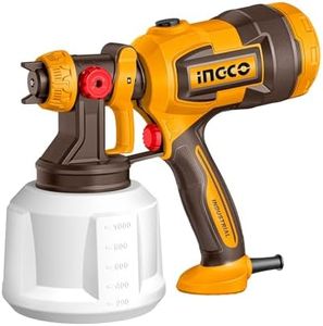 INGCO Corded Paint Sparyer 530W, 130Din-s, 410ml/min, 1000ml Container, Electric Spray Gun for Blowing Dust SPG4506