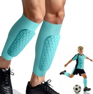 XZQTIVE Soccer Shin Guards Shin Defender for Kids Youth Adult, Ski Shin Guards Calf Compression Sleeve with Honeycomb Shin Pads