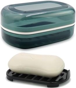 Travel Soap Container, Bar Soap Holder, Portable Soap Case, Soap Dish with Lid for Traveling, Camping, Gym, Bathroom (Blue Style-1)