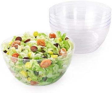 MATANA 20 Large Clear Hard Plastic Serving Bowls, XL 3500ml - Reusable Salad Bowls for Snacks & Crisps - Parties, Picnic, Birthdays, BBQ & More
