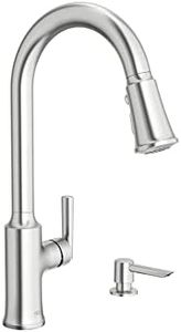 American Standard 7421300.075 Raviv Pull-Down Kitchen Faucet with Sprayer and Soap Dispenser Stainless Steel