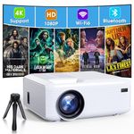 KEJOG Mini Projector Native 1080P Supports 4K Bluetooth Projector, Portable Outdoor Movie Projector, Compatible with Smartphone, HDMI, USB, Fire Stick, PS5