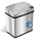 iTouchless Stainless Steel Trash Can, Touchless Sensor Lid, Odor Filter and Fragrance, 2 Gal