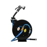 Zephyr Auto Retractable Rubber Garden Hose Reel 13mm x 8M (1/2 x 25ft), Slow Rewind, Any-Length Lock, Adjustable 9 Spray Modes Ideal for Car Wash, Lawn Care & Household Watering & Gardening