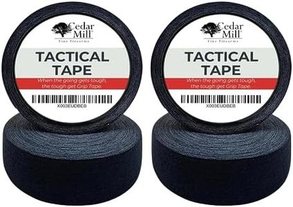 Magazine Protective Black Tactical Tape 1 Inch x 21.87 Yards - Water Resistant Grip Gun Wrap to Improve Handles, Non-Adhesive Multipurpose Military Tape for Guns, Rifle, and Shotgun - 4-pack