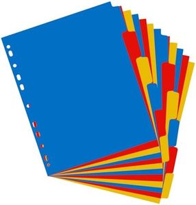 Binder dividers with tabs，11 Hole File Dividers for 2/3/4/11 Ring Binder, Letter Size,Assort Color,6 Pack (36pcs)
