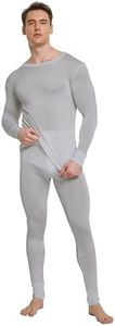 Men's Pure Mulberry Silk Knitted Thermal Underwear Long Johns Bottom Grey M