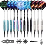 WIN.MAX Darts Plastic Tip - Soft Tip Darts Set - 12 Pcs 18 Gram with 100 Extra Dart Tips 12 Flights Flight Protectors and Wrench for Electronic Dart Board