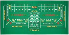 Roll Out Gaming No-Slip Rubber Foam Casino Table Top Layout, GROL-003, Green, 70inx35in