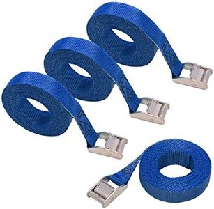 Amazon Basics - Cinghie di fissaggio, lunghezza 2.5 m, larghezza 25 mm, capacità di carico 150 kg, colore blu (confezione da 4)
