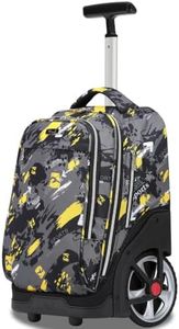 NEW TILAMI 19 Inch Rolling Backpack for School Stair-Climbing, Yellow Black