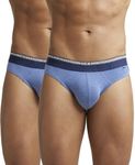 Jockey Men's Super Combed Cotton stretch Briefs with Double layered Contoured Pouch & Ultra-soft Americana Waistband (Pack of 2) US59_Light Denim Melange_S