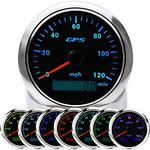 KAOLALI 85mm 3-3/8"GPS Speedometer Gauge 0-120MPH Boat MPH Speedometer Waterproof Marine Speed Odometer LCD Indicators with 7 Colors Backlight fit for Car Truck Motorcycle 9-32V