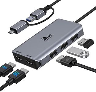 Docking Station USB 3.0 Stations d'accueil, Adaptateur USB 3.0 vers Double HDMI et 3 Port USB, Hub USB C Dual HDMI Compatible avec MacBook Pro/Air M1/M2, Surface Pro, ChromeBook, Dell