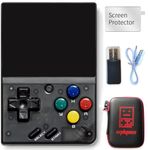 Mini V4 Retro Game Console,Portable Handheld Video Game Console ，2.8 inch IPS Screen 750x560 Resolution Screen with 64GB Card 7000+ Games, Linux System (Black, 64G)