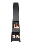 La Hacienda Malmo Steel Chimenea with Log Store Easy to Assemble Contemporary Patio Heater Log Burner