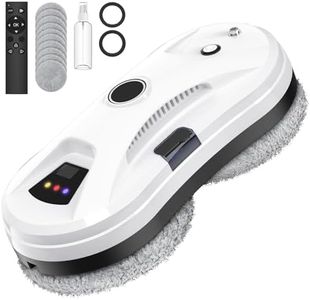 Eznaobo Robot nettoyeur de vitres avec fonction pulvérisateur, 5600 Pa - Robot nettoyeur de vitres automatique - Nettoyeur de vitres électrique - Télécommande pour fenêtres intérieures et extérieures