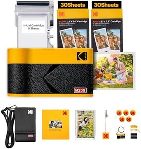 KODAK Mini 2 ERA 4PASS Portable Photo Printer (Yellow, Printer + Initial 8 Sheets + 60 Sheets + Accessories)