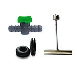 NEXTGEN AGRO Drip Irrigation Drill Bit Rubber Grommet Straight Joiner Taps for 16mm take Off PVC Pipe Hose Connectors Set Type (16MM Drill- 1 PCS/TAP-150 PCS/GROMMET-150 PCS)