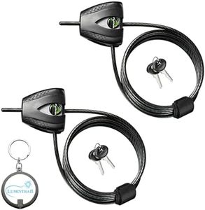 Master Lock 8417D Cable Lock, Python Adjustable Keyed Cable Lock, 6 ft. Long, 2 Pack Bundle with Lumintrail Keychain Light