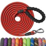 Kdsvakd Rope Dog Lead, Strong Dog Lead With Swivel Lockable Hook And Soft Padded Handle, Durable Dog Leash For Puppy, Small, Medium, Large Dog Camping Walking (Red, 10ft)