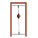 Double End Ball Boxing, Leather Inflatable Punching Speed Bag for Doorway/Door Frame Mount, Quiet Relief Stress Ball with Pull Up Bar for Home Gym Exercise (Color : Red)