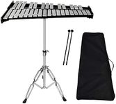 lehom 32 Note Glockenspiel Kit Xylophone Vibraphone Percussion Instrument with Height Adjustable Stand,Drumsticks and Carry Bag