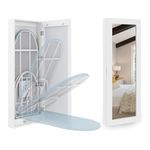 Organizedlife Slim Wall Mounted Ironing Board Cabinet, 180° Swivel Metal Base & Mirror, Foldable Ironing Boards for Laundry, No Assembly Required, Space Saving
