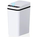 Bathroom Trash Can with Lid Touchless Automatic Garbage Can, 2.2 Gallon Slim Waterproof Motion Sensor Smart Trash Can, Small Plastic Trash Bin for Bedroom, Living Room