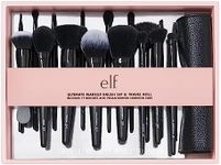 e.l.f. Ultimate Makeup Brush Set & Travel Roll, 17-Piece Brush Kit, Brushes For Eyeshadow, Foundation, Powder, Concealer & more, Vegan & Cruelty-free