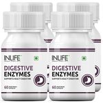 INLIFE Digestive Enzymes Supplement | Contains 12 Naturally Sourced & Essential Enzymes | Supports Healthy Digestion - 60 Vegetarian Capsules (Pack of 4, 240.00)