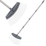 Colwelt Thatch Rake -24 Steel Tines, Dethatching Rake with 54’’ Lightweight Stainless Steel Handle, Yard Dethatcher Rake for Lawn(Pine Needles, Dead Grass, Thatch, Leaves, Mulch)